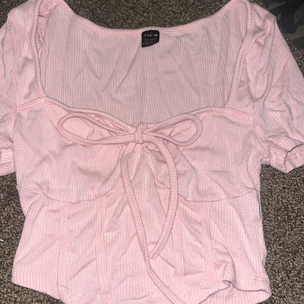 light pink corset crop top